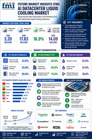 Global AI Datacenter Liquid Cooling Market Projected to Reach $17.8 Billion by 2036