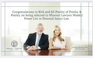 Kirk and Jill Presley Recognized on Missouri Lawyers Weekly Personal Injury POWER List