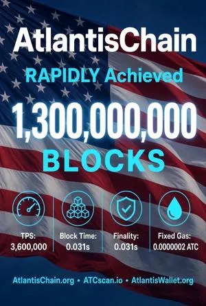 AtlantisChain Reports Reaching 1.3 Billion Block Milestone After 483 Days of Operation